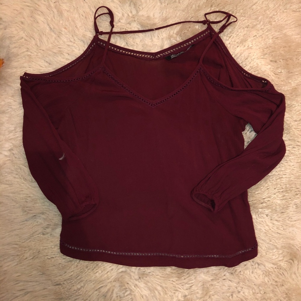 Off the shoulder long sleeve with tank top straps
